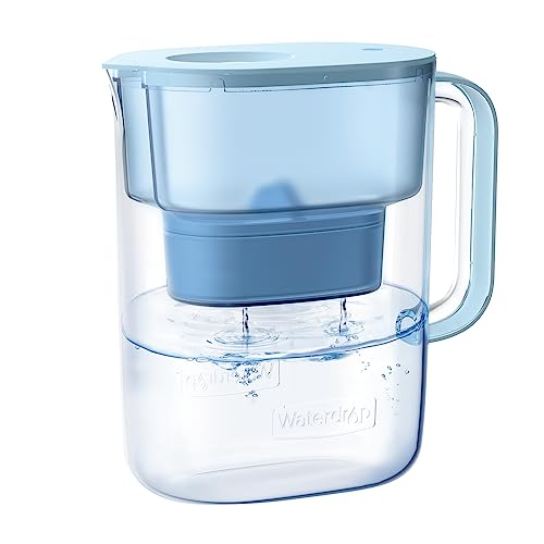 Waterdrop Alkaline Lucid 10-Cup Large Water Filter Pitcher with 1 Filter, Healthy, Improved Coffee Taste, Clean & Toxin-