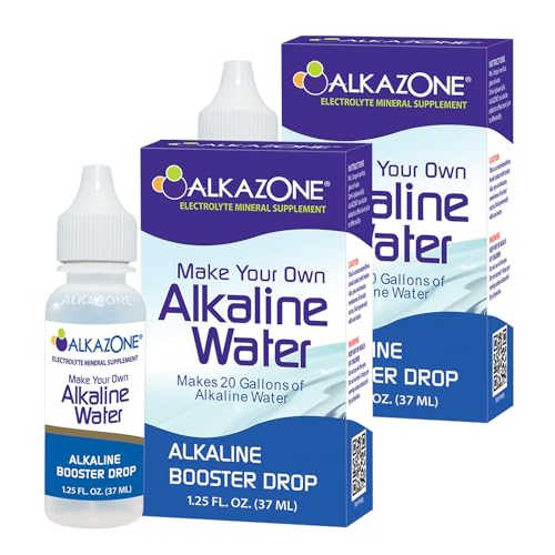 ALKAZONE Make Your Own Alkaline Water – Alkaline Booster Drop 1.25 oz (2 Packs)